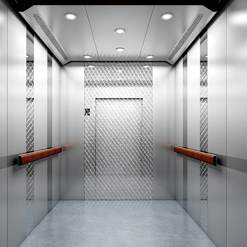 Ascenseur décoratif intérieur commercial pour passagers, finition délié, pour bâtiments à plusieurs étages