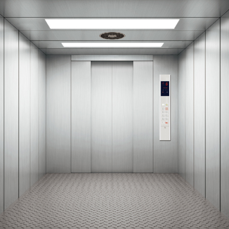 Ascenseur de fret commercial en acier inoxydable avec éclairage fluorescent