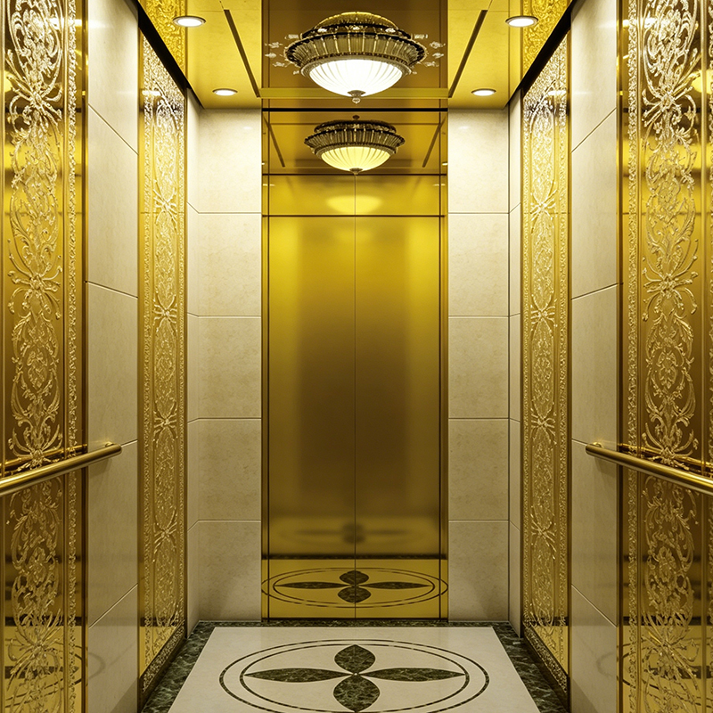 Ascenseur de luxe à finition miroir en titane Golden Age